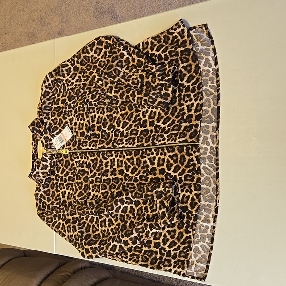 NWT Michael Kors zip blouse size 2X converts from long sleeve to 3/4 - Picture 1 of 5